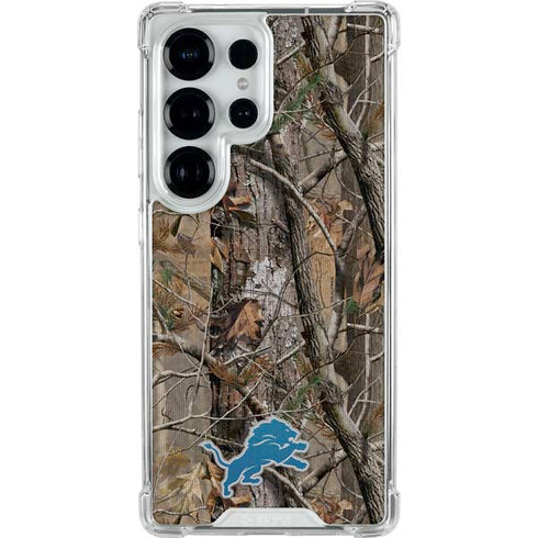 NFL Detroit Lions Realtree AP Camo Galaxy S25 Ultra Clear Case
